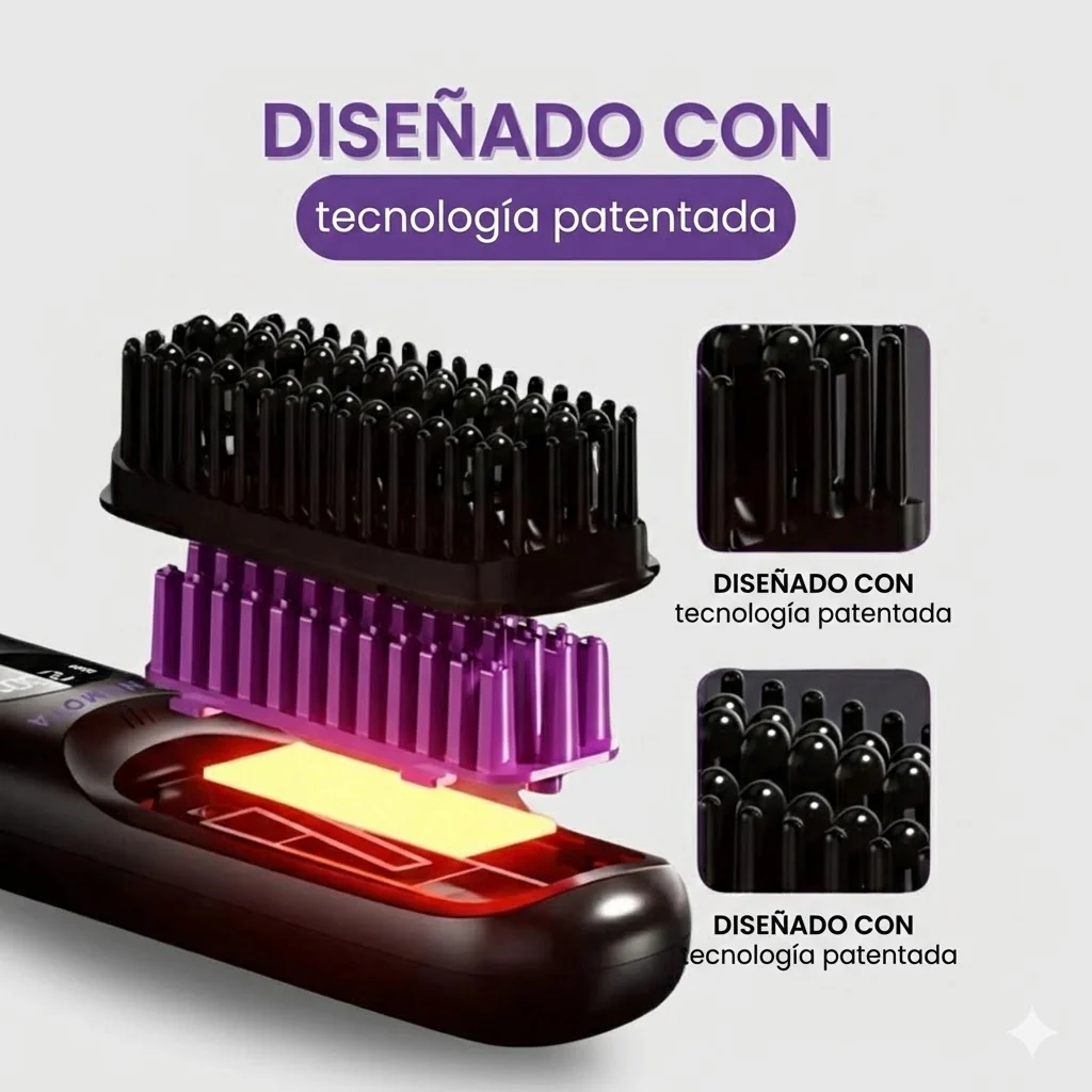 Cepillo Alisador Térmico de Cerámica | 'GoBrush Pro' para Control de Frizz, Remolinos y Peinado Rápido (Ideal Pelo Corto) - Image 4