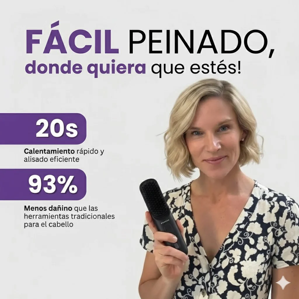 Cepillo Alisador Térmico de Cerámica | 'GoBrush Pro' para Control de Frizz, Remolinos y Peinado Rápido (Ideal Pelo Corto) - Image 7