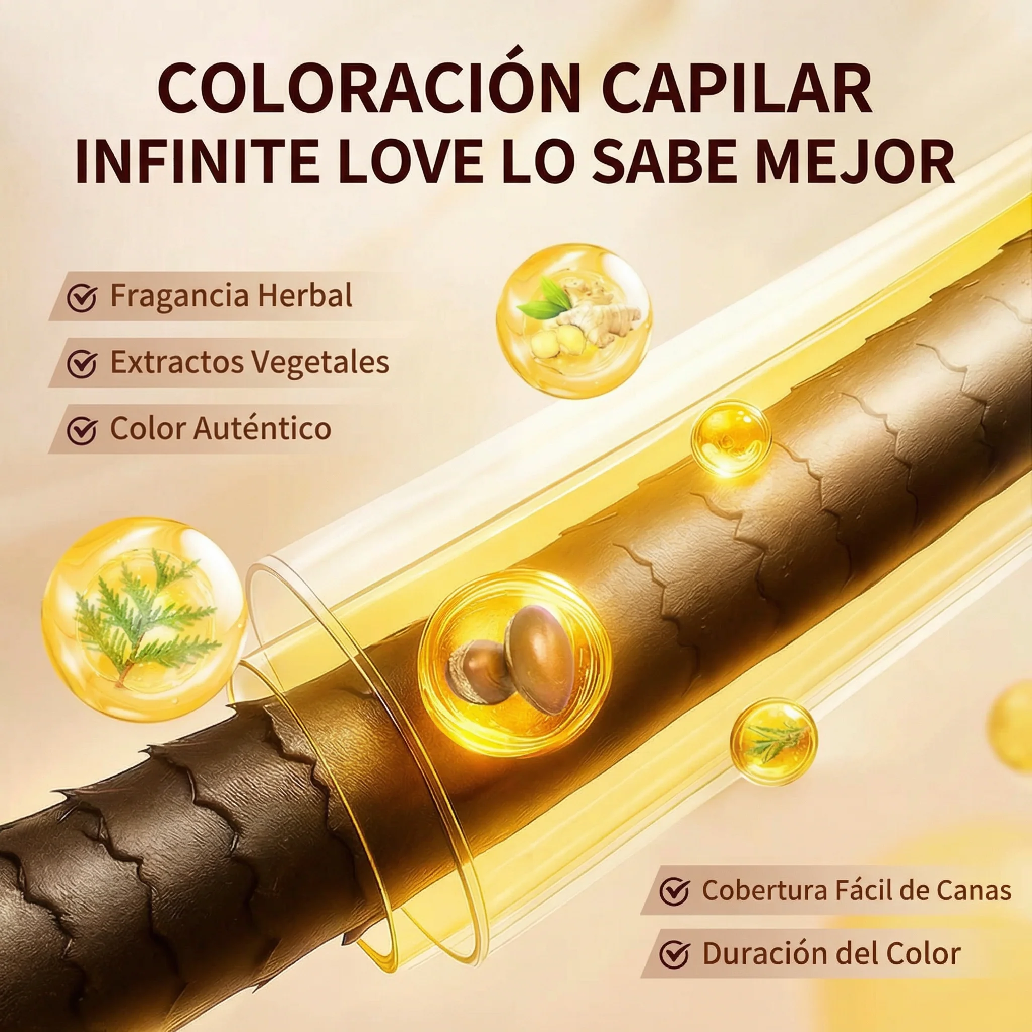 Champú Tinte 3 en 1 'AKOIIN' con Extractos Botánicos para Cubrir 100% las Canas - Image 5