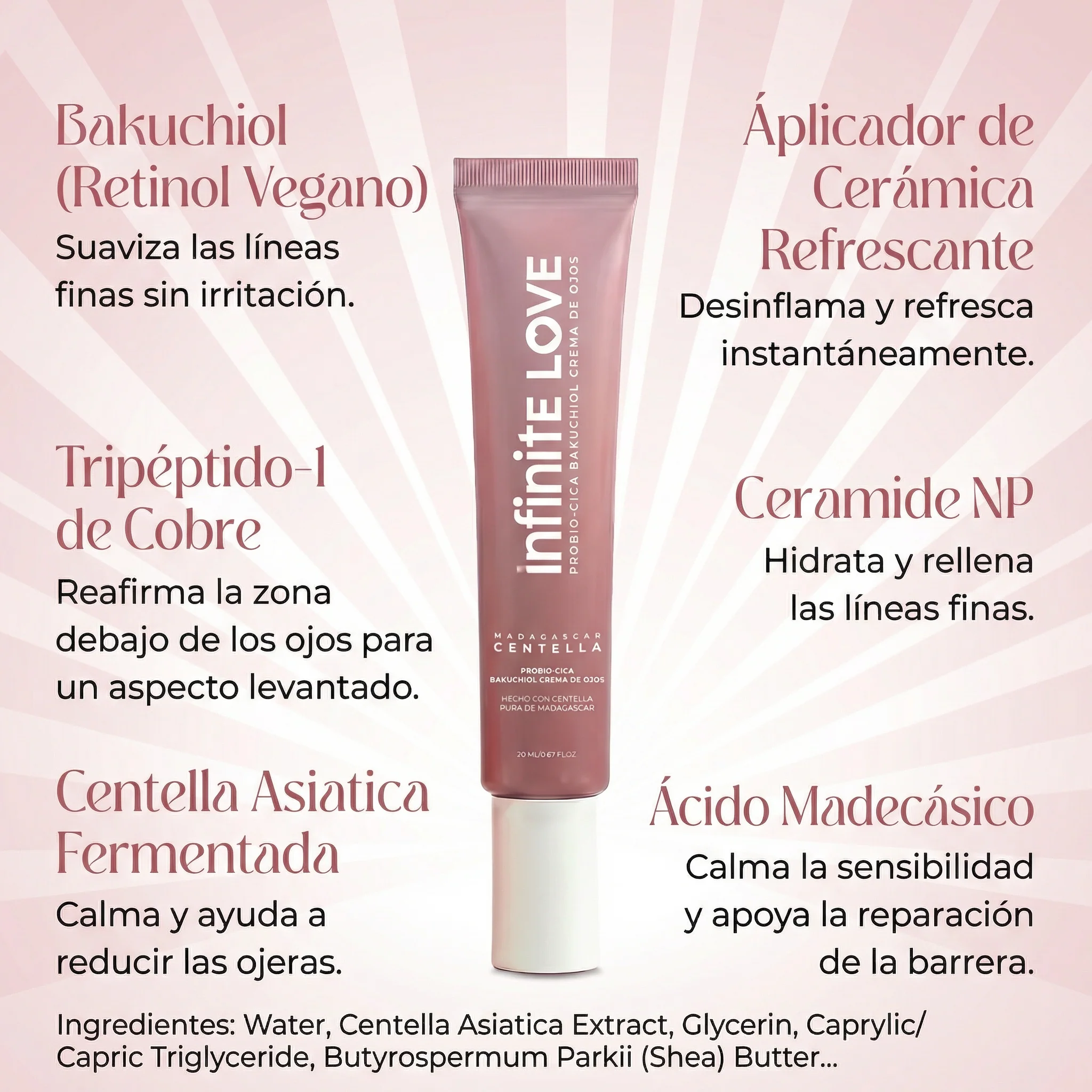 Contorno de Ojos 'Bakuchiol Eye Repair' (Retinol Vegano) con Aplicador de Cerámica Fría para Ojeras, Arrugas y Bolsas - Image 3
