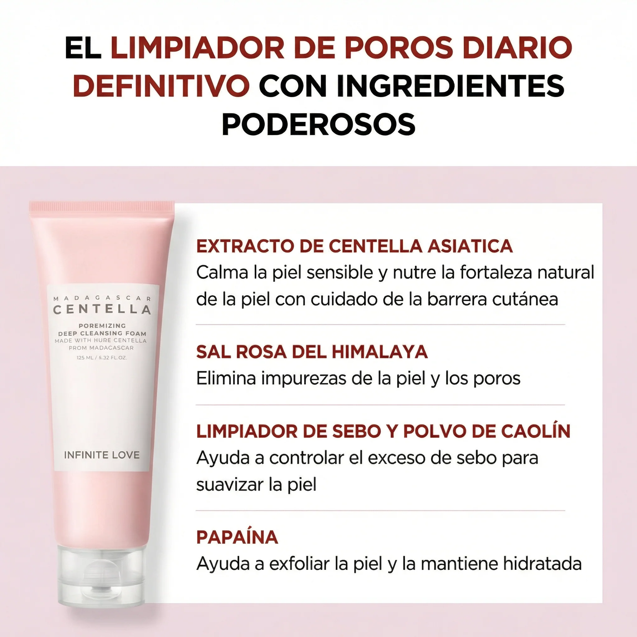 Espuma Limpiadora Coreana 'Poremizing' con Centella Asiática y Sal Rosa para Desobstruir Poros y Exfoliar Suavemente - Image 4