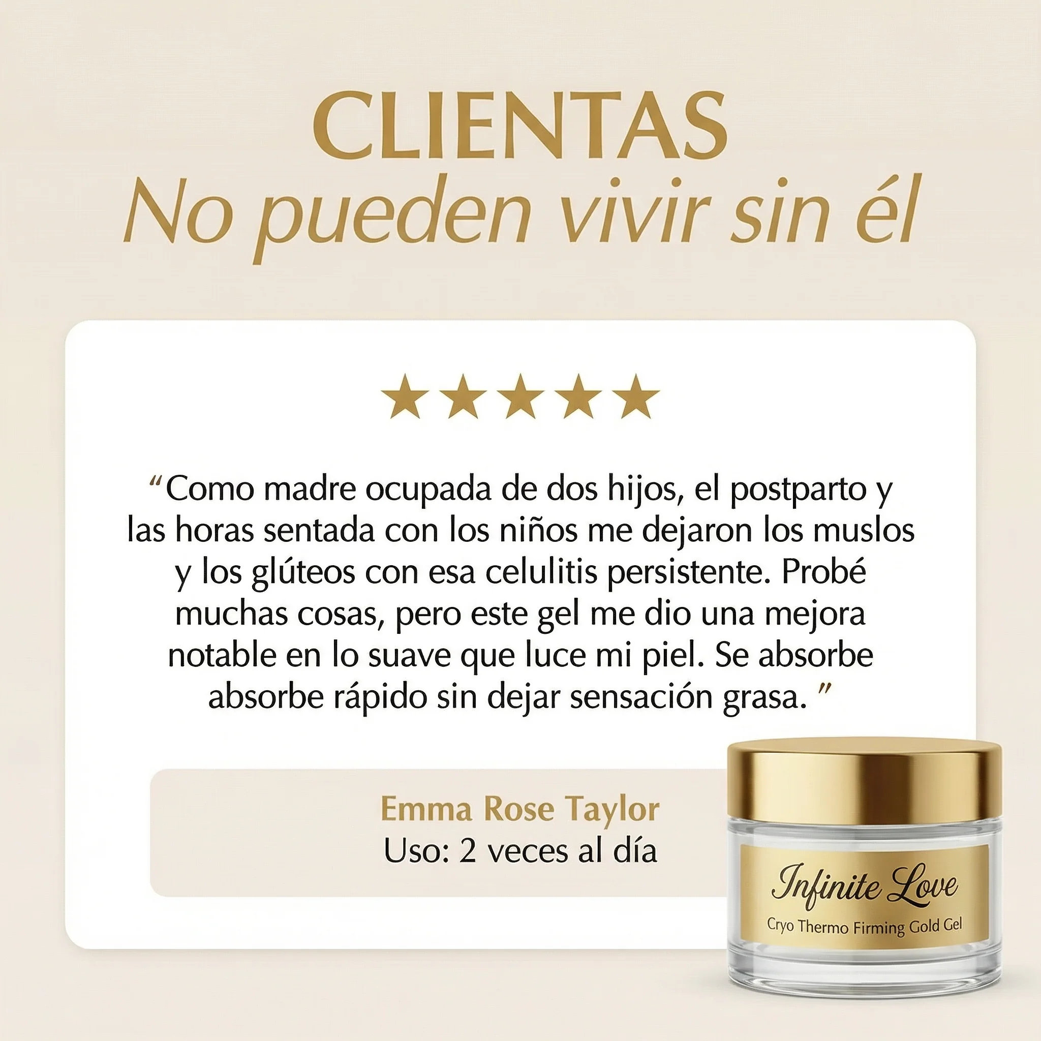 Gel Anticelulítico y Reafirmante 'Cryo Thermo Gold' con Efecto Frío-Calor para Abdomen, Muslos y Glúteos (Resultados en 15 Días) - Image 6