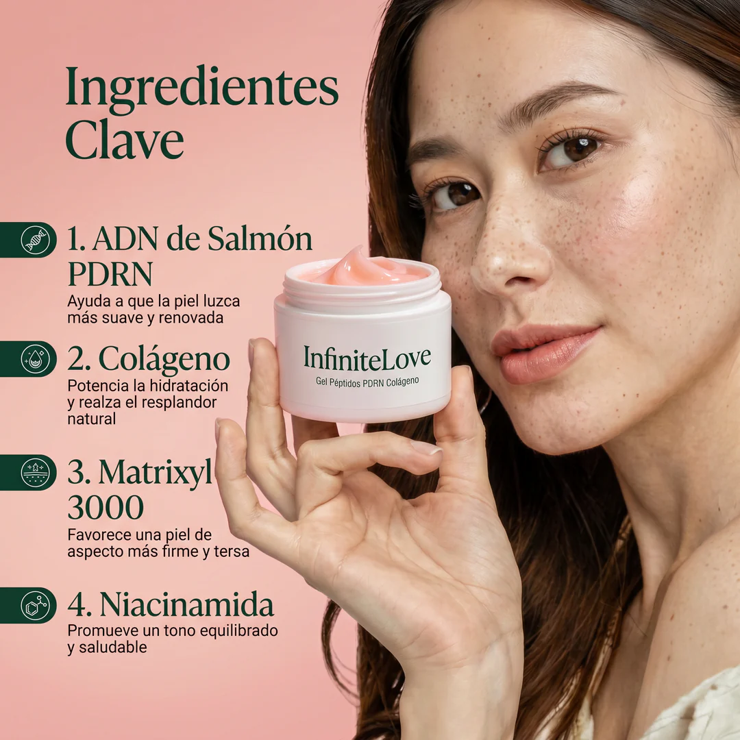 Gel Facial Reafirmante con Péptidos y PDRN – Hidratación Profunda y Efecto Glow - Image 3