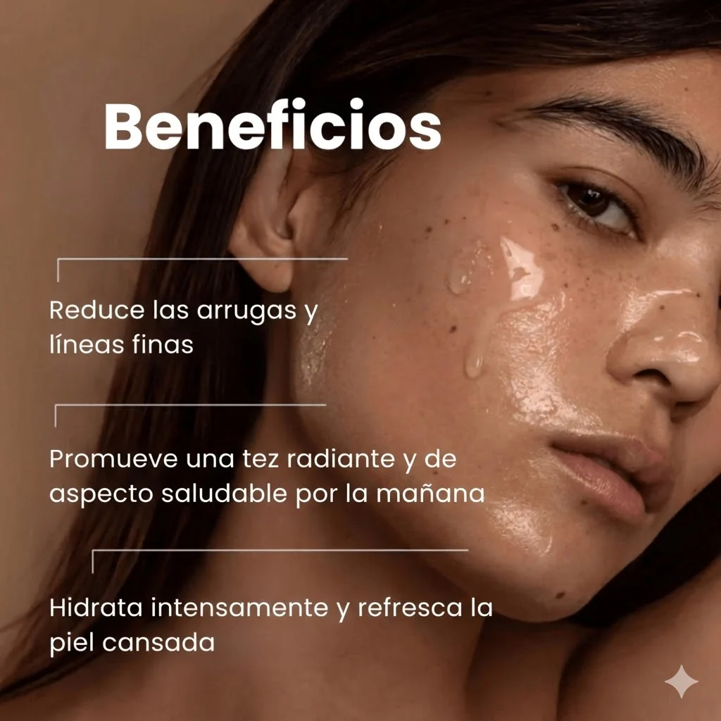 Mascarilla Nocturna de Bio-Colágeno e Hidrogel para Poros Dilatados, Hidratación Profunda y Efecto 'Glass Skin' (Se vuelve Transparente) - Image 2