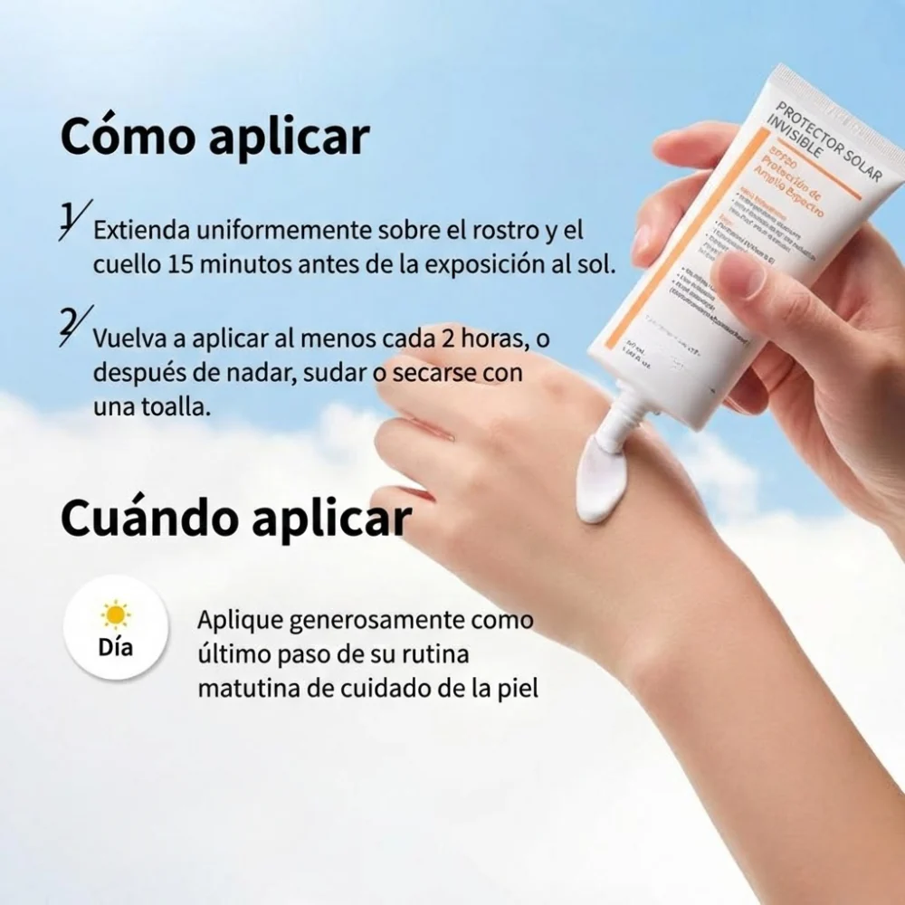 Protector Solar Coreano Facial SPF 50 'Invisible Fit' de Textura Ligera para Piel Sensible (Sin Rastro Blanco) - Image 3